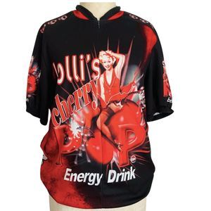 Vintage Pearl Izumi 90s Biker Bicyclist Cycling Jersey Athleticwear Cherry Pinup